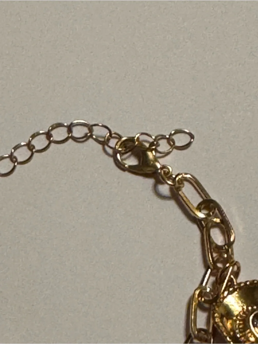 Gold Tone Country Western Boho Charm Bracelet